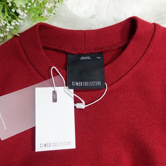 C/MEO COLLECTIVE crop knit sweater scoop neck xxs - Picture 6 of 10